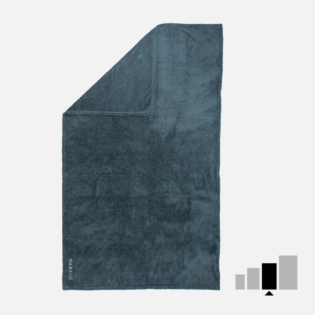 SMOKED GREEN Ultra-soft microfibre swimming towel size L 80 x 130 cm, , medium