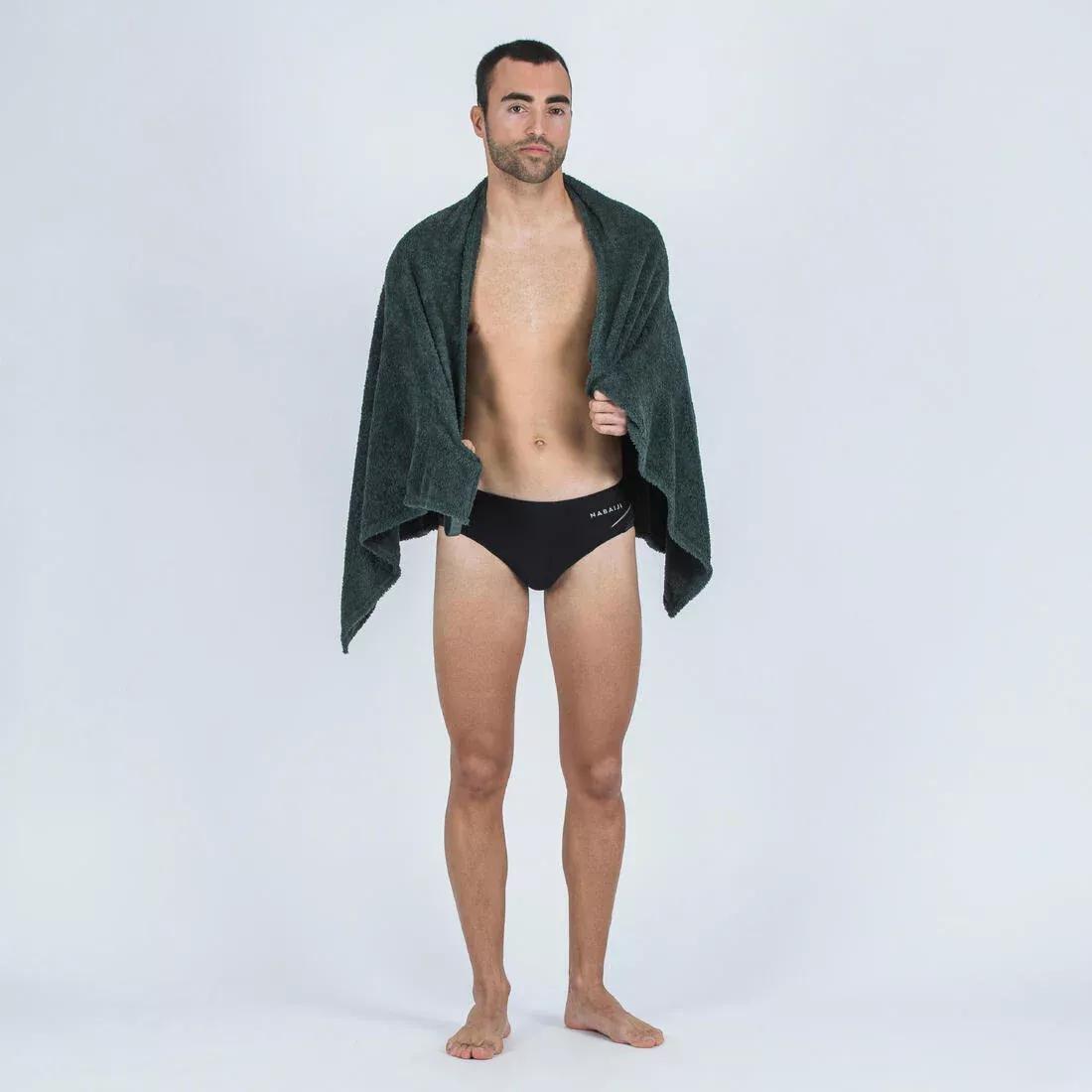SMOKED GREEN Ultra-soft microfibre swimming towel size L 80 x 130 cm, No Color, large image number 3