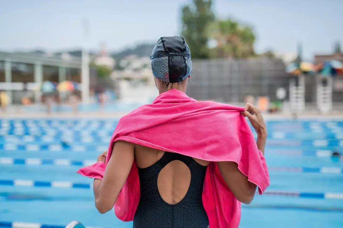 DEFAULT Swimming Microfibre Towel Size XL 110 x 175 cm - Striped, No Color, large image number 14