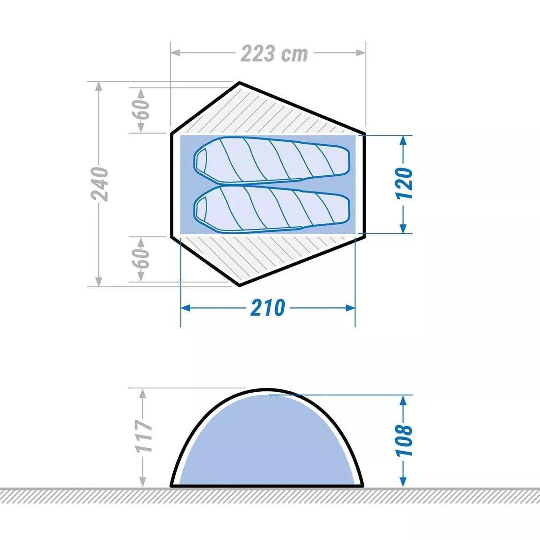 DEFAULT Trekking dome tent - 2-person - MT500, No Color, large image number 12