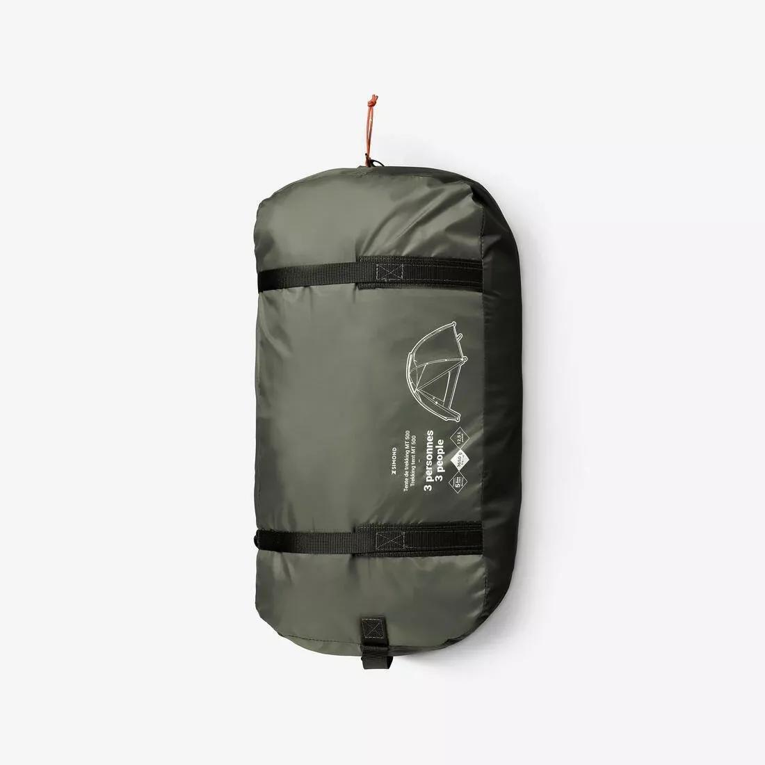 Three-Person Trekking Dome Tent - MT500, Khaki, 5401_000, medium