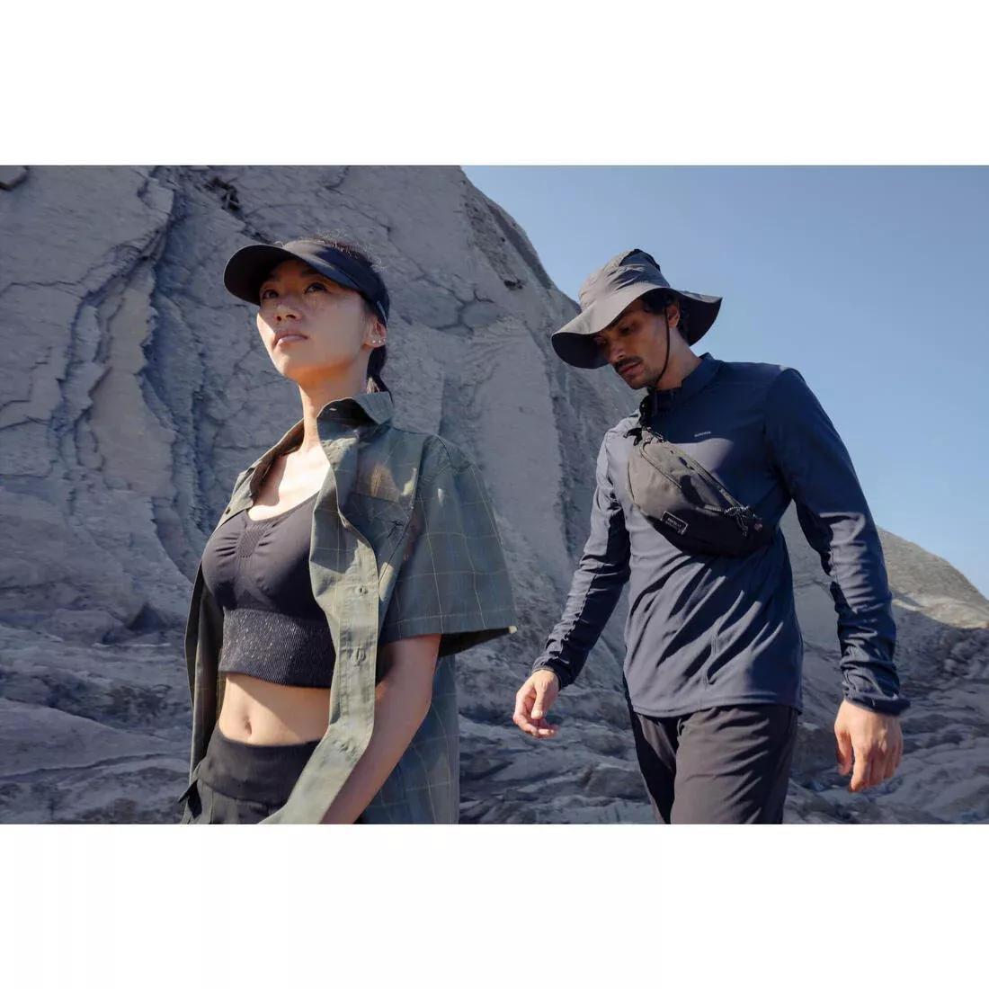 Men Long-Sleeved Mountain Walking T-Shirt - MH500, Navy, No Color, large image number 7