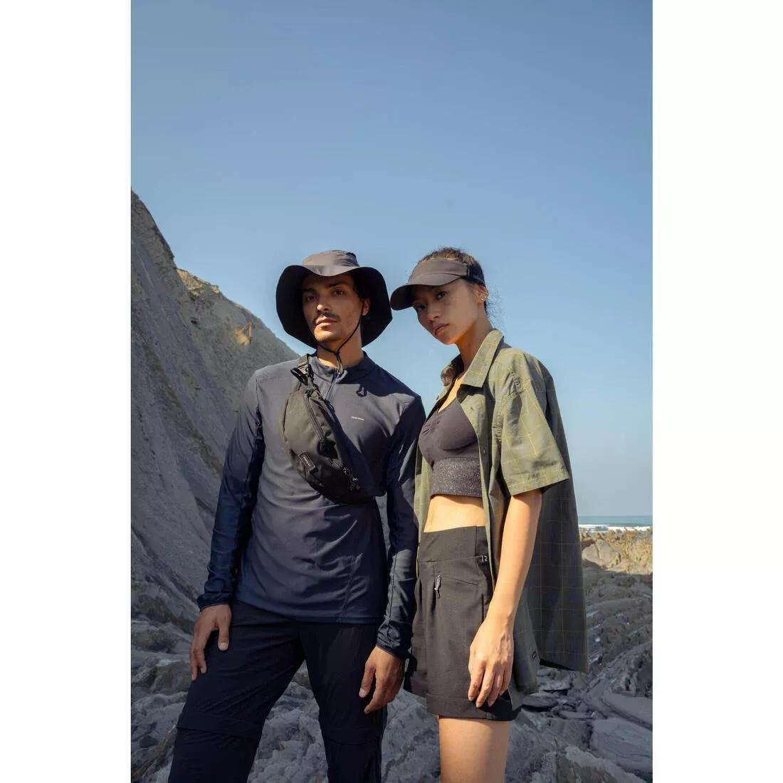 Men Long-Sleeved Mountain Walking T-Shirt - MH500, Navy, No Color, large image number 9