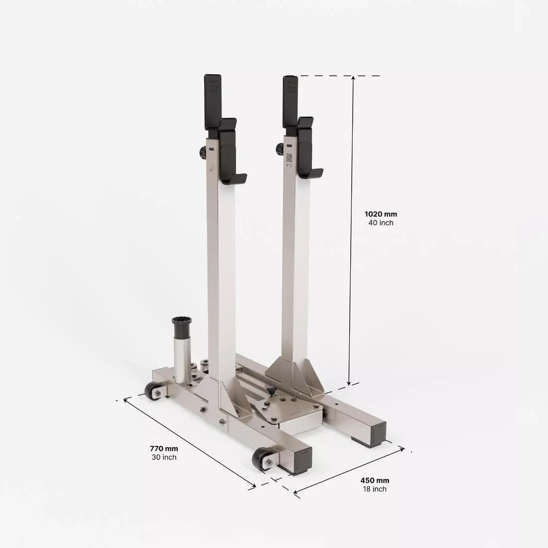 WHITE Ultra-Compact 2-Second Fold-Down Weight Training Rack 120 kg, No Color, large image number 1