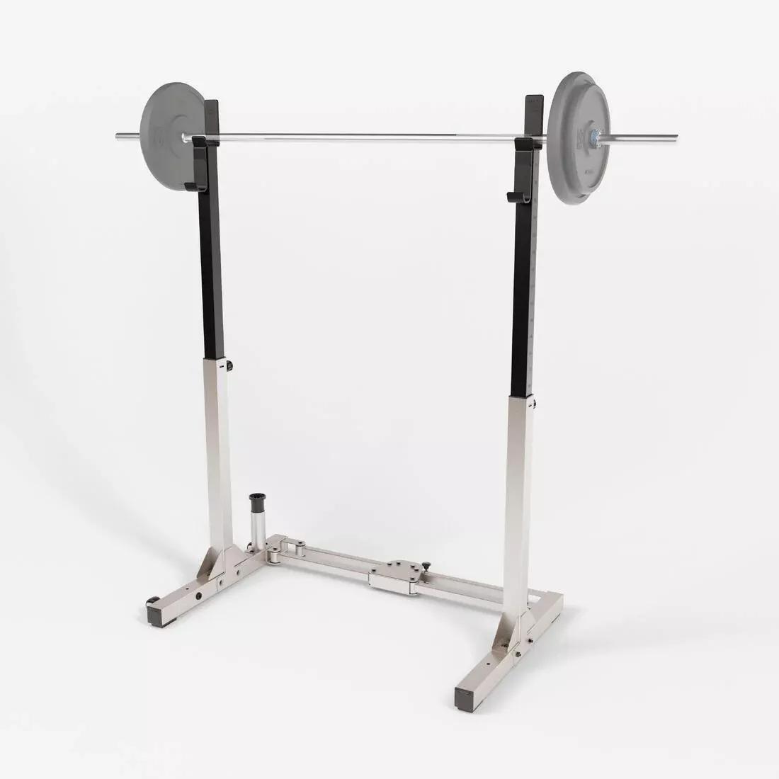 WHITE Ultra-Compact 2-Second Fold-Down Weight Training Rack 120 kg, No Color, large image number 3