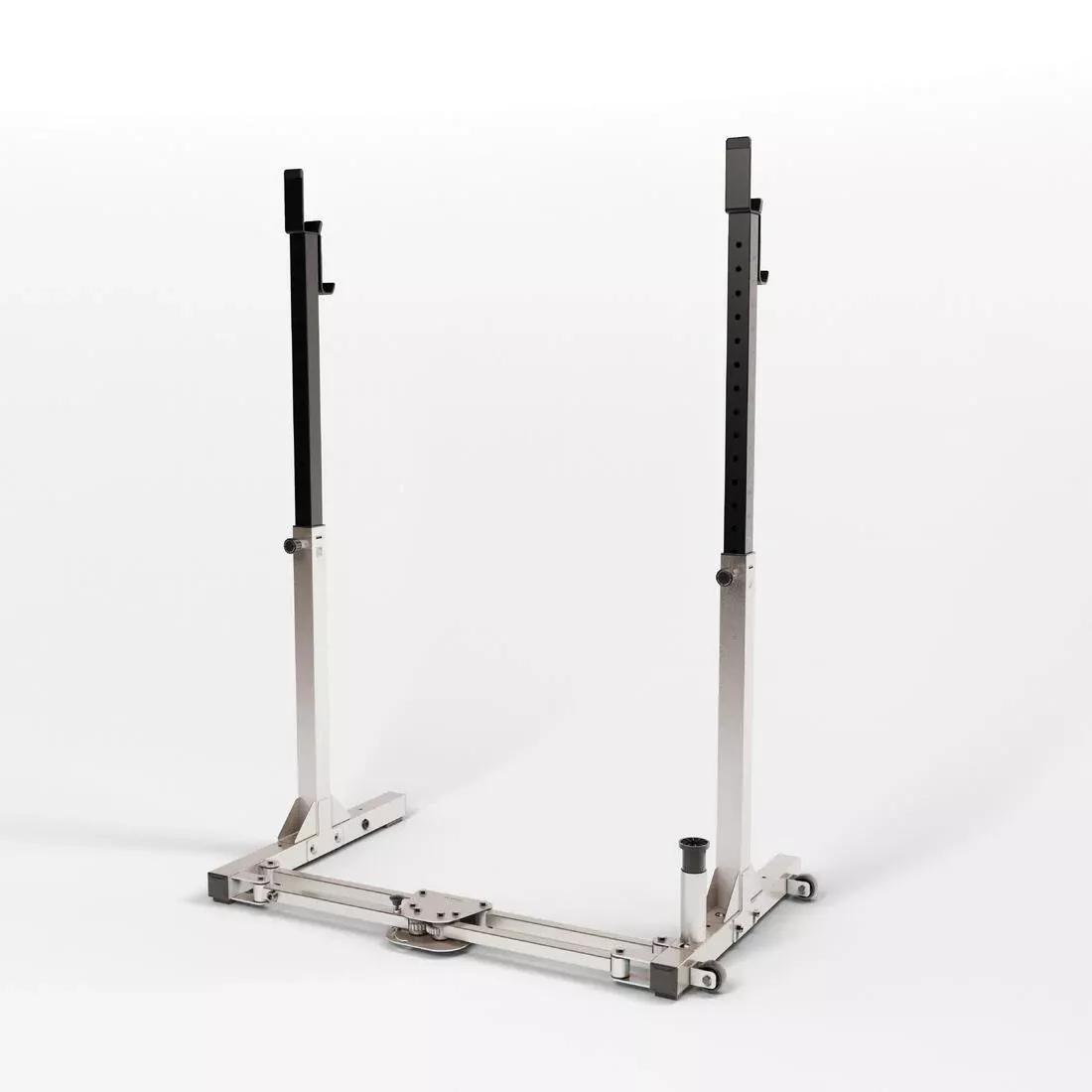 WHITE Ultra-Compact 2-Second Fold-Down Weight Training Rack 120 kg, No Color, large image number 5