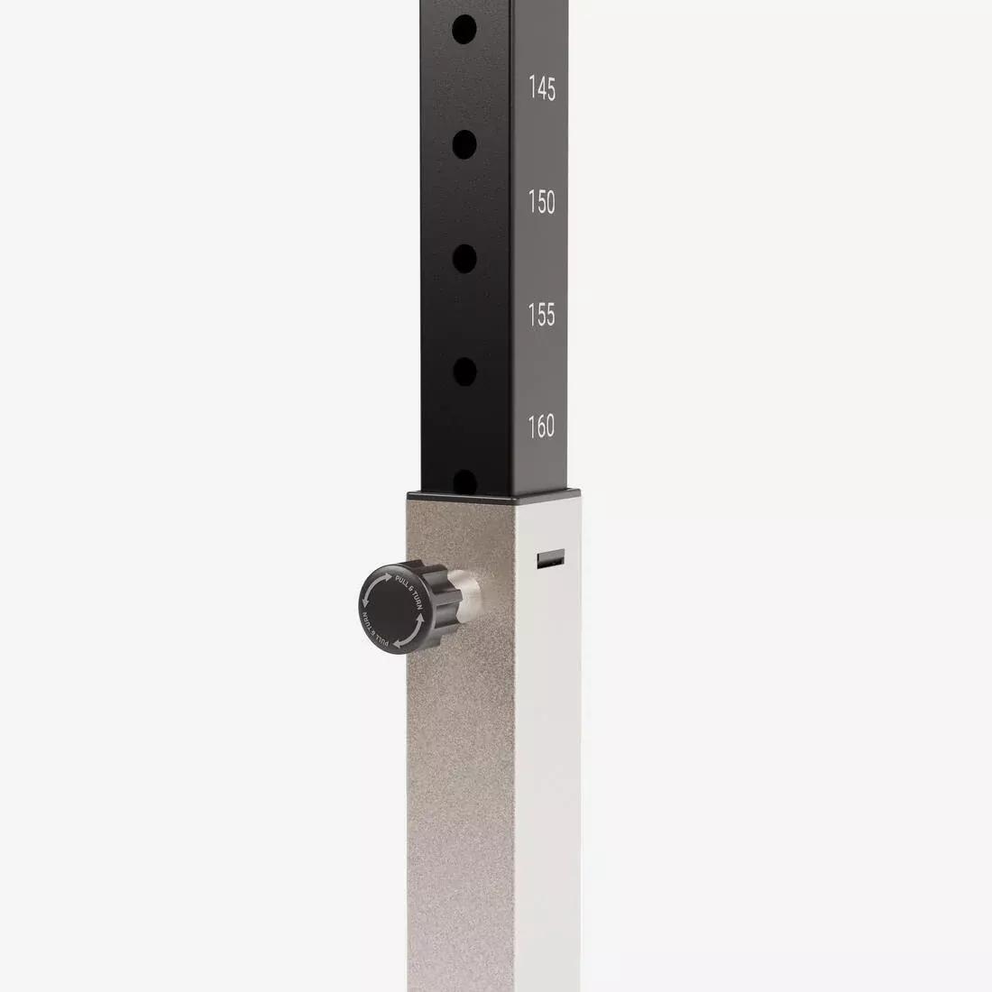 WHITE Ultra-Compact 2-Second Fold-Down Weight Training Rack 120 kg, No Color, large image number 7