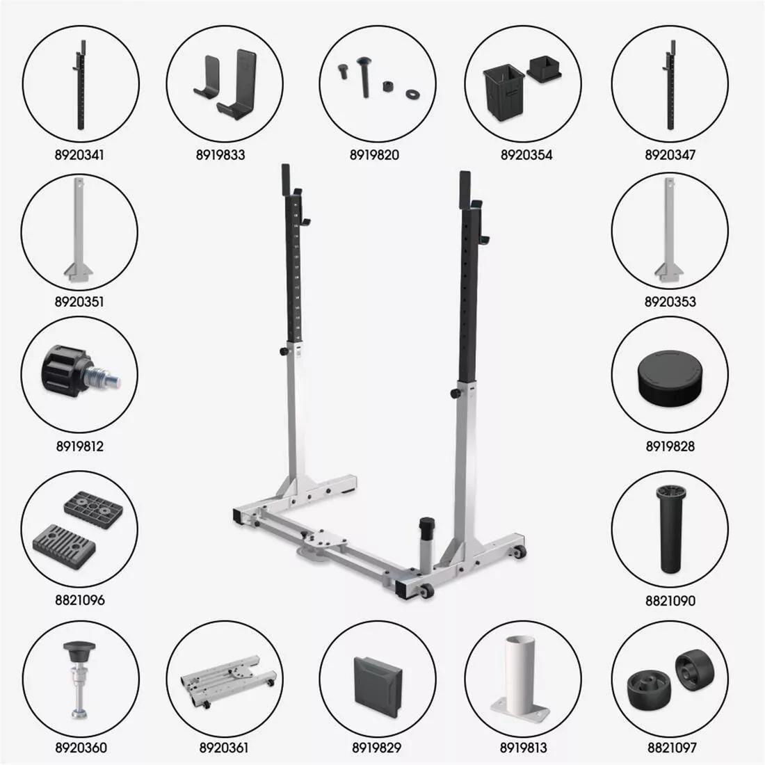 WHITE Ultra-Compact 2-Second Fold-Down Weight Training Rack 120 kg, No Color, large image number 10