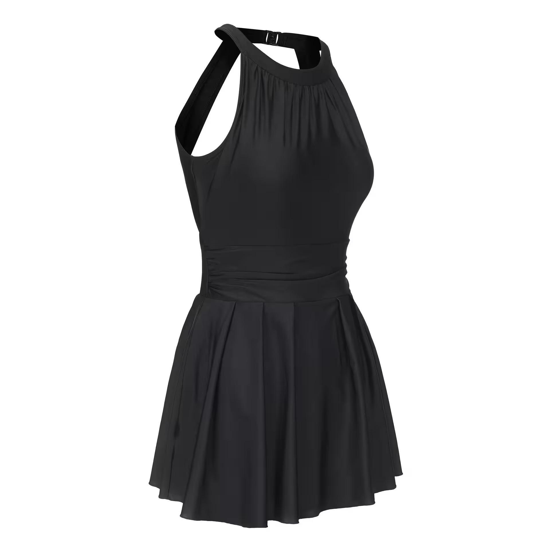 Women 1-Piece Skirt Swimsuit - CN Amber, Black, No Color, large image number 1