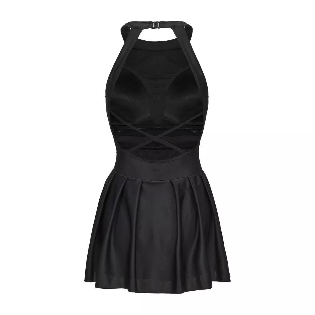 Women 1-Piece Skirt Swimsuit - CN Amber, Black, No Color, large image number 2