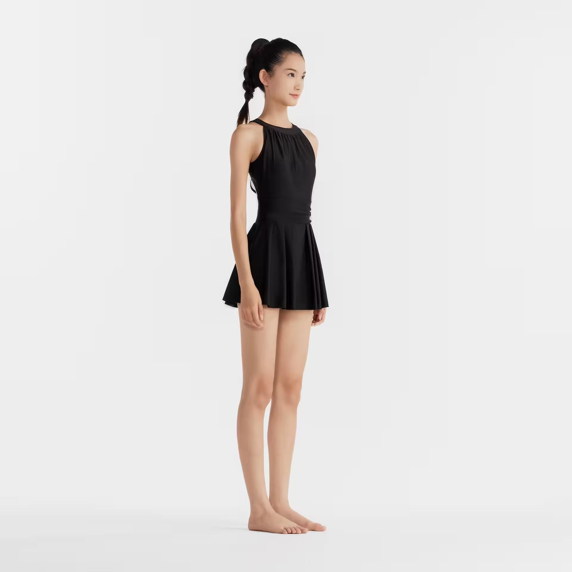 Women 1-Piece Skirt Swimsuit - CN Amber, Black, No Color, large image number 4