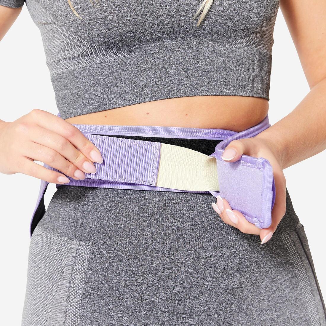Weight Training Lumbar Belt with Double Fastening System, Purple, No Color, large image number 2