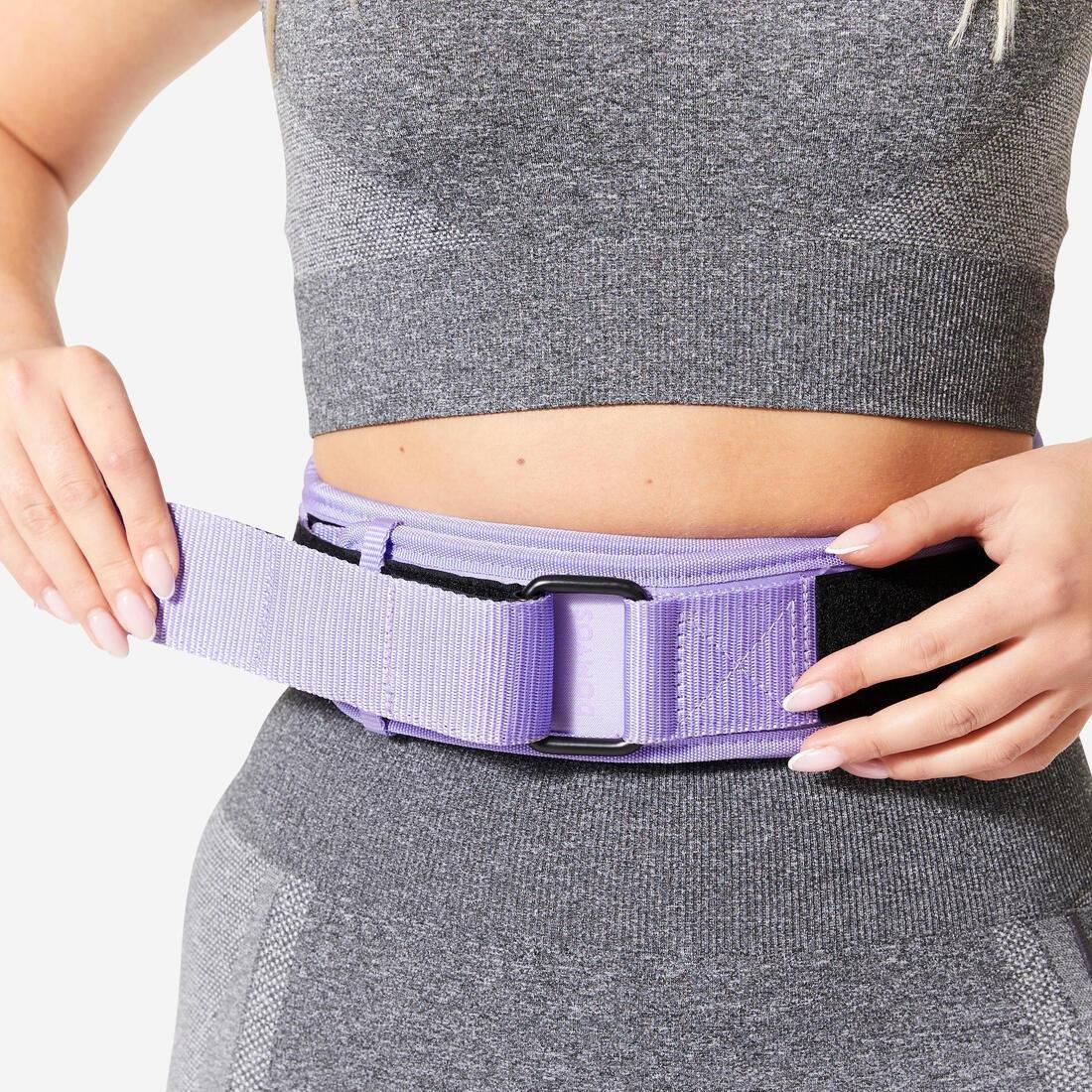 Weight Training Lumbar Belt with Double Fastening System, Purple, No Color, large image number 3