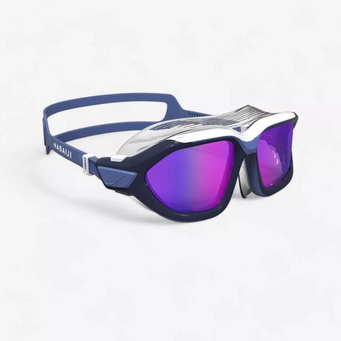 DEFAULT Swimming pool mask ACTIVE - Mirror lenses - Small size - Blue white, , medium