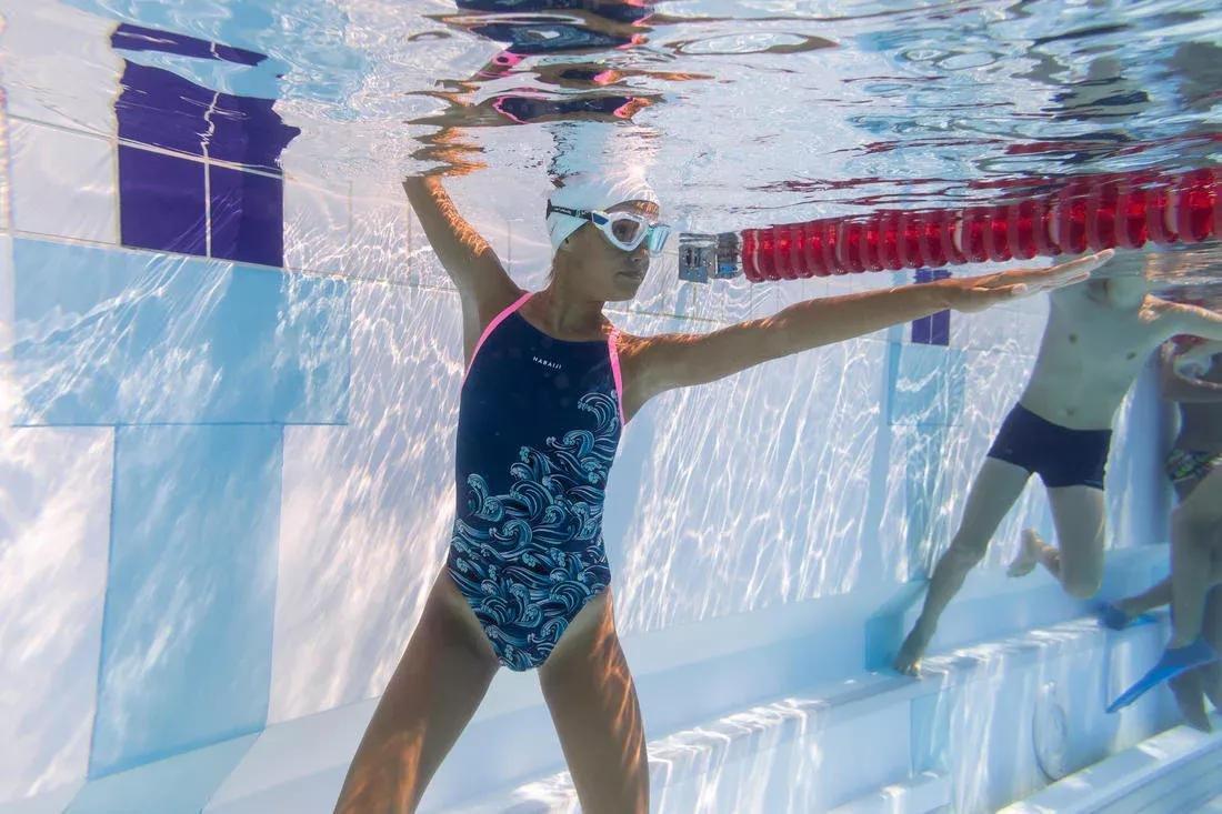 DEFAULT Swimming pool mask ACTIVE - Mirror lenses - Small size - Blue white, No Color, large image number 4