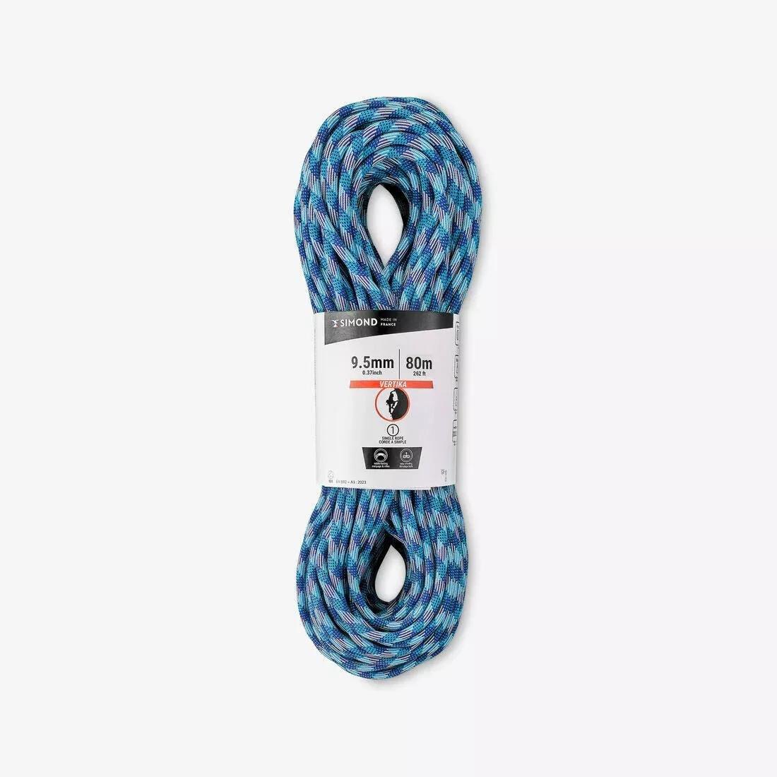 Climbing Rope 9.5mm X 80m - Vertika, Blue, No Color, large image number 0