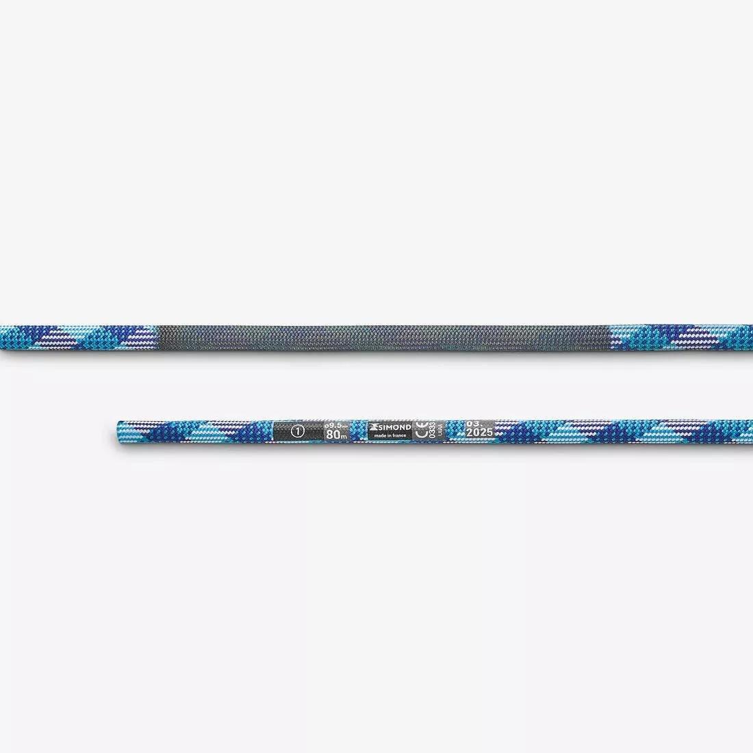 Climbing Rope 9.5mm X 80m - Vertika, Blue, No Color, large image number 4