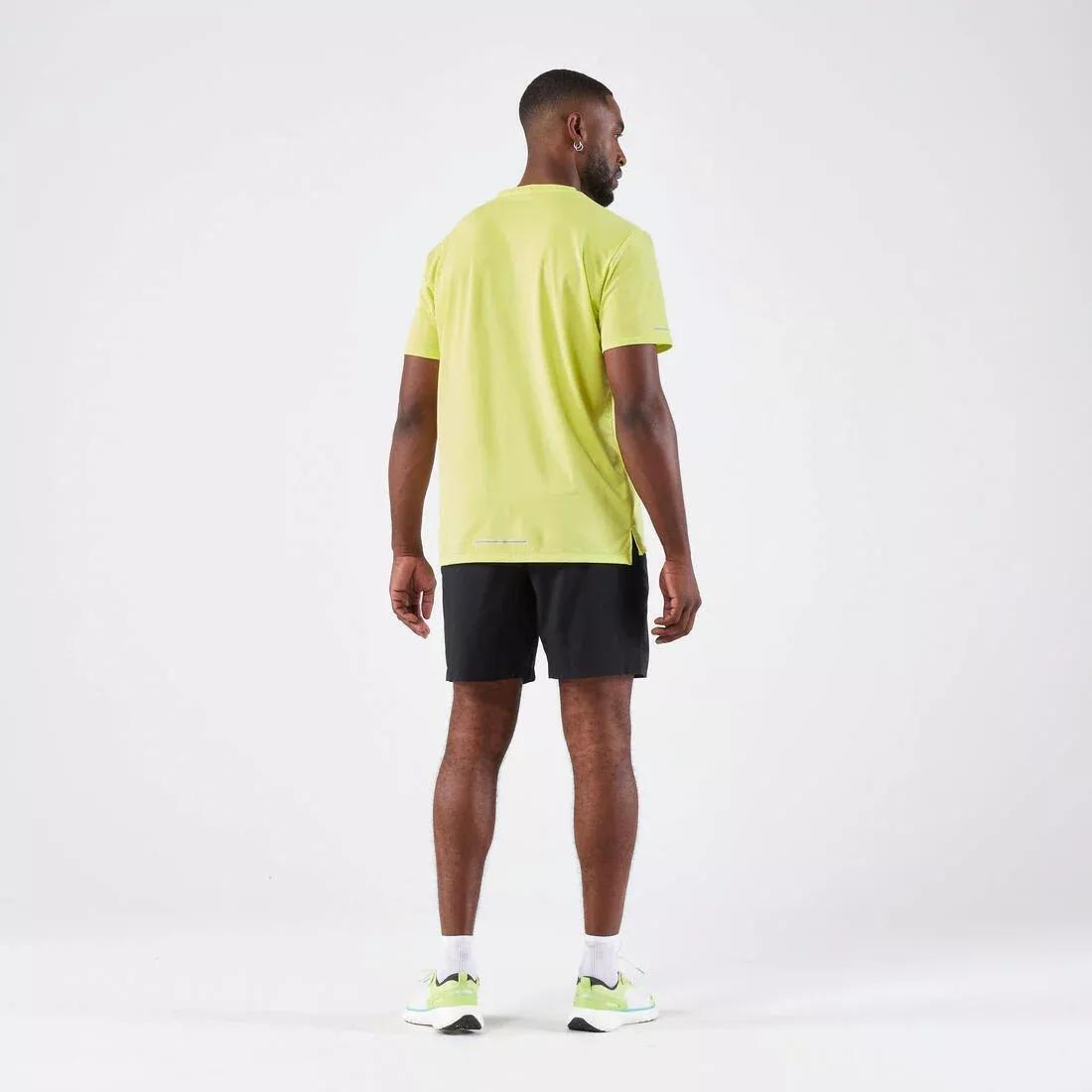 Men Running Breathable T-Shirt - Run 500 Dry, Yellow, No Color, medium