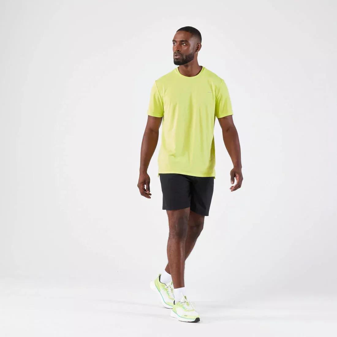 Men's Running Breathable T-shirt KIPRUN Run 500 Dry-yellow lemon, No Color, large image number 10