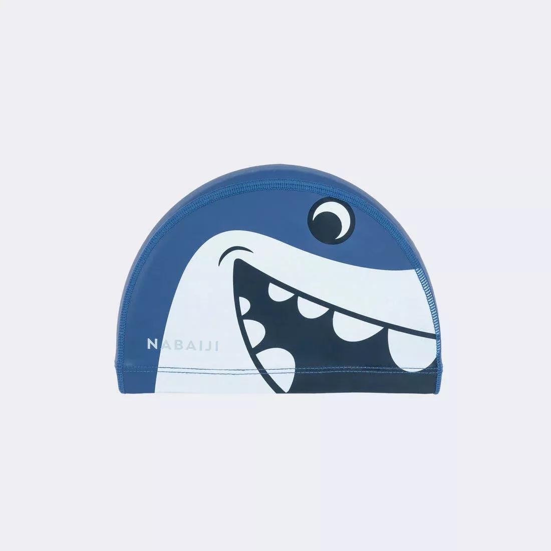 Coated Printed Mesh Swim Cap - Size S, Blue, , medium