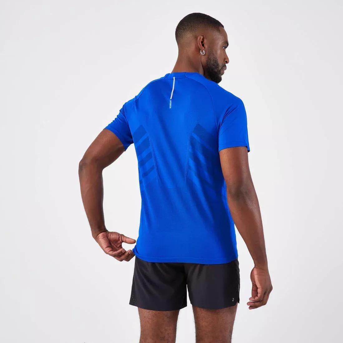 Men Kiprun Run 500 Comfort Seamless Running T-Shirt, Beige, No Color, large image number 9