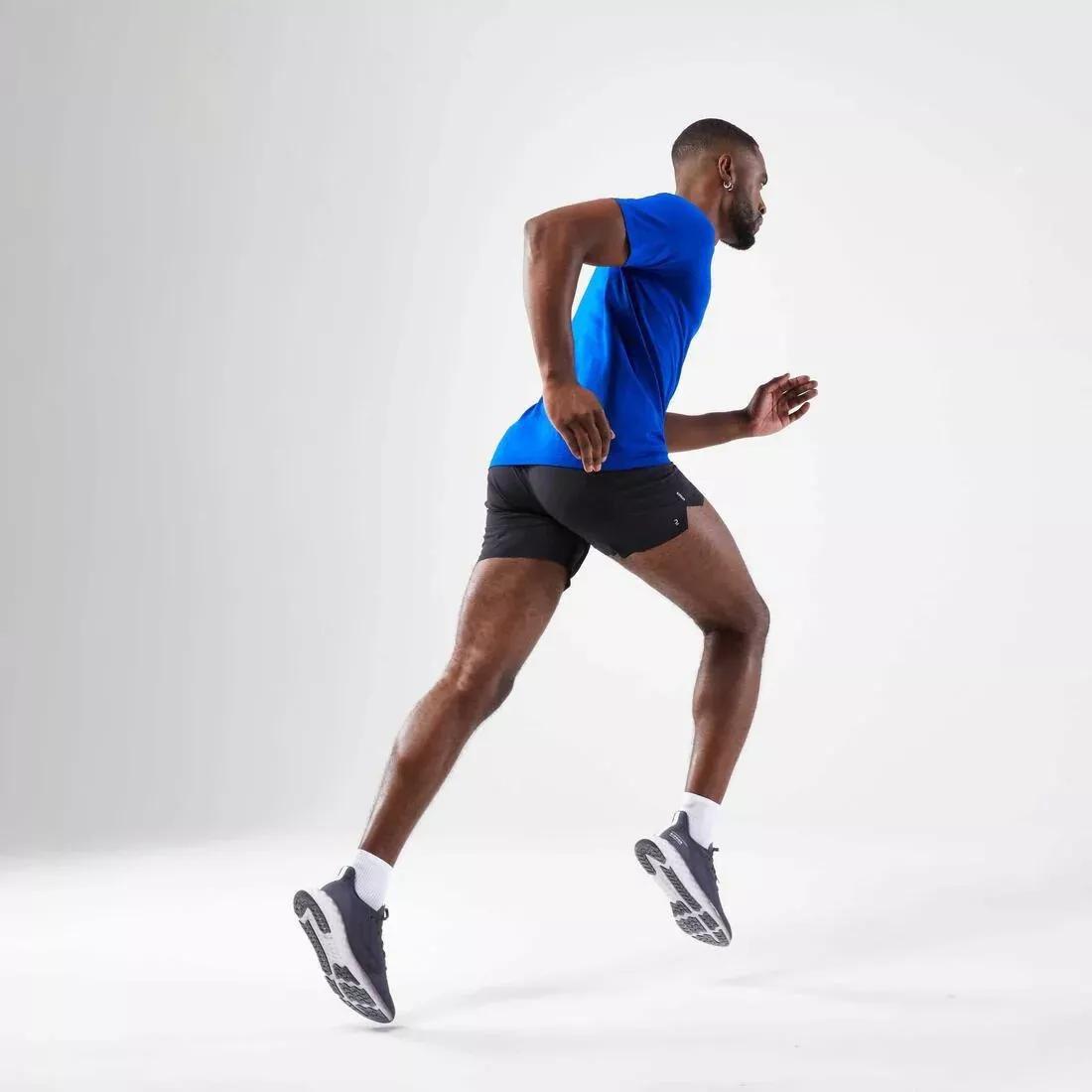 STEEL BLUE Men's KIPRUN Run 500 Comfort seamless running T-shirt, No Color, medium