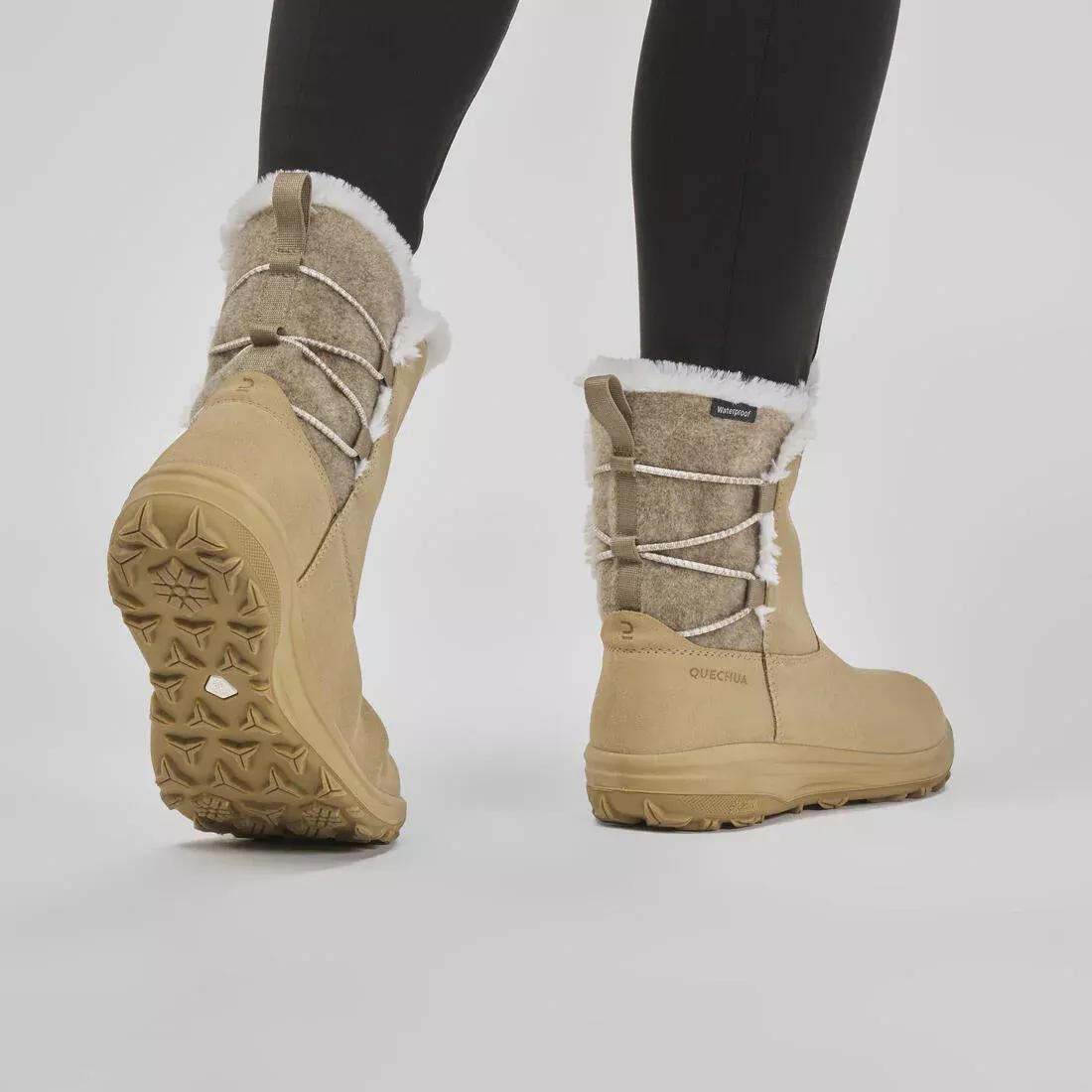 Women Warm And Waterproof Snow Hiking Boots - NH500 Leather, Black, 5401_000, large image number 6