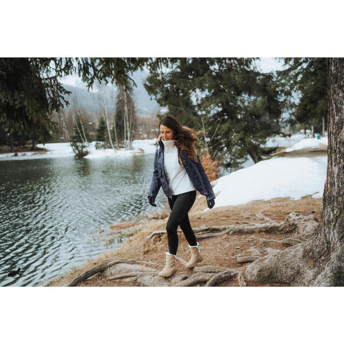 Women Warm And Waterproof Snow Hiking Boots - NH500 Leather, Black, 5401_000, large image number 11