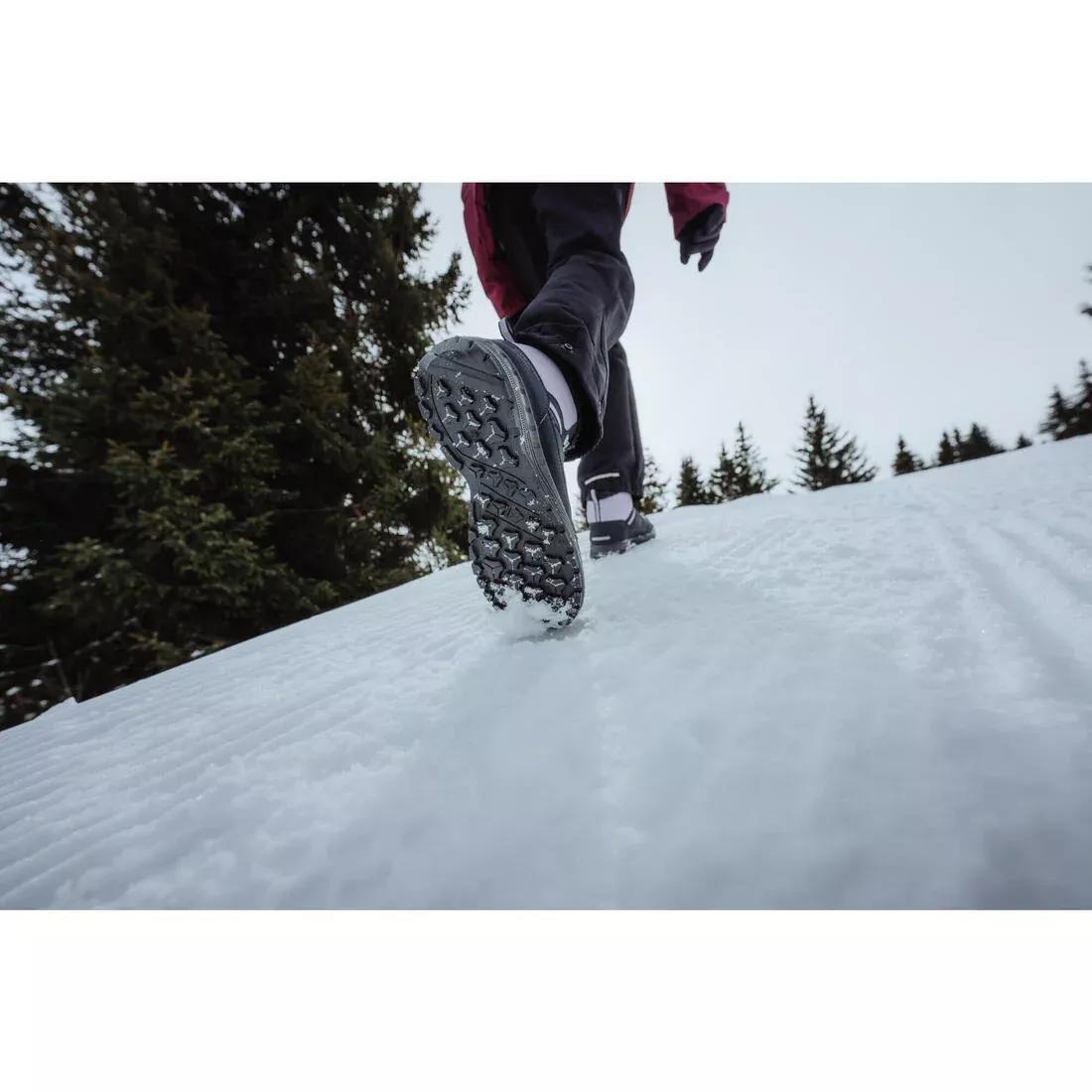 Kids Unisex Warm And Waterproof Sh100 Lace-Up Leather Hiking Shoes - Size 2.5 - 5.5, Navy, 5401_000, large image number 11