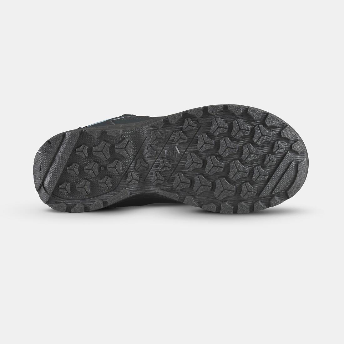CARBON GREY Kids' warm and waterproof SH100 lace-up leather hiking shoes - size 2.5 - 5.5, , large image number 8