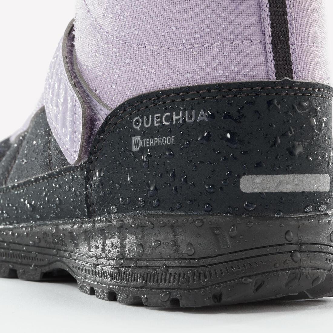 Kids Unisex Warm Waterproof Hiking Boots - SH100 Hook And Loop Strap, Navy, No Color, large image number 9