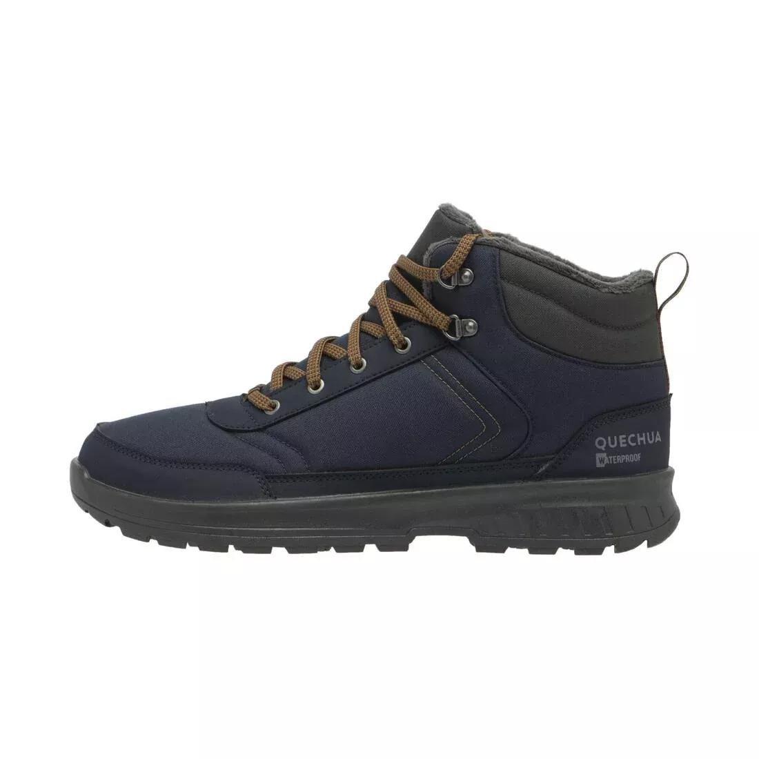 ORANGE Men's warm waterproof snow hiking boots, NH100 Mid, No Color, medium