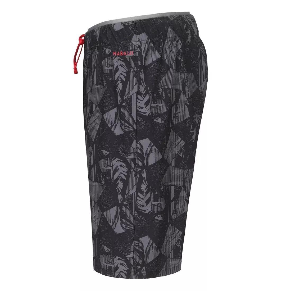 Men Swimming Long Swim Shorts - 100 Orga, Black, No Color, medium