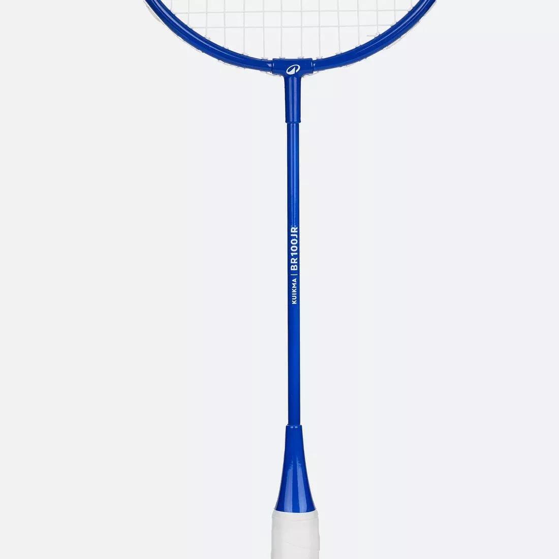 Kids Unisex Badminton Racket - 90G Aluminium - BR100, Blue/Red, No Color, large image number 4