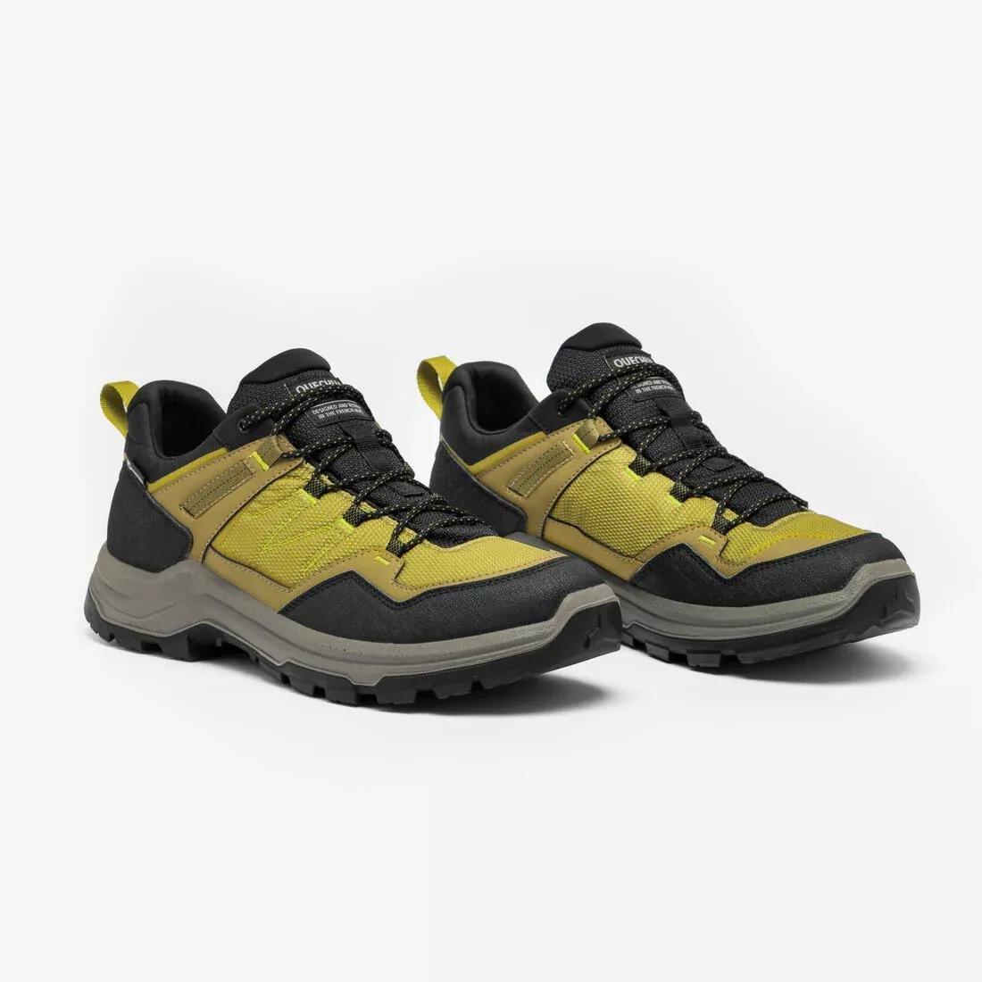 Men Low-Cut Waterproof Hiking Boots - MH100, Green/Black, No Color, large image number 2