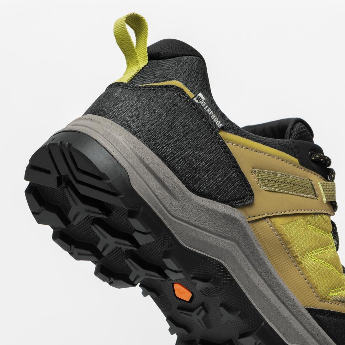 Men Low-Cut Waterproof Hiking Boots - MH100, Green/Black, No Color, large image number 7