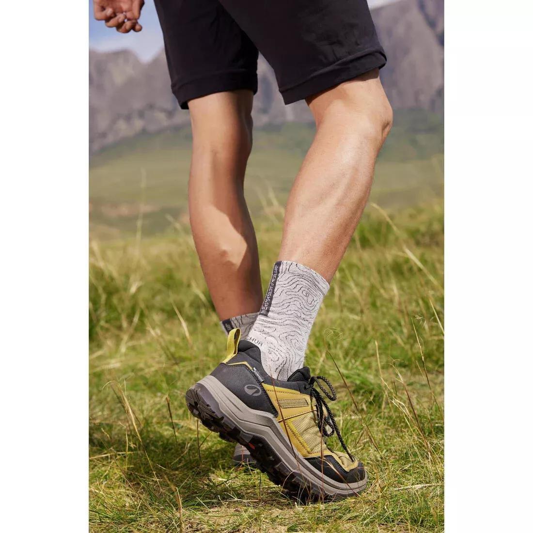 Men Low-Cut Waterproof Hiking Boots - MH100, Green/Black, No Color, large image number 9