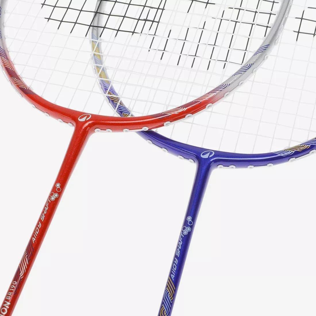 Adults Badminton Racket - Br 190 Set Partner, Blue/Red, No Color, large image number 3