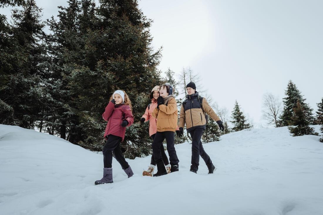 MACCHIATO BROWN KIDS' WARM AND WATERPROOF WINTER HIKING JACKET - SH100 -3.5?�C - 7-15 YEARS, , large image number 6