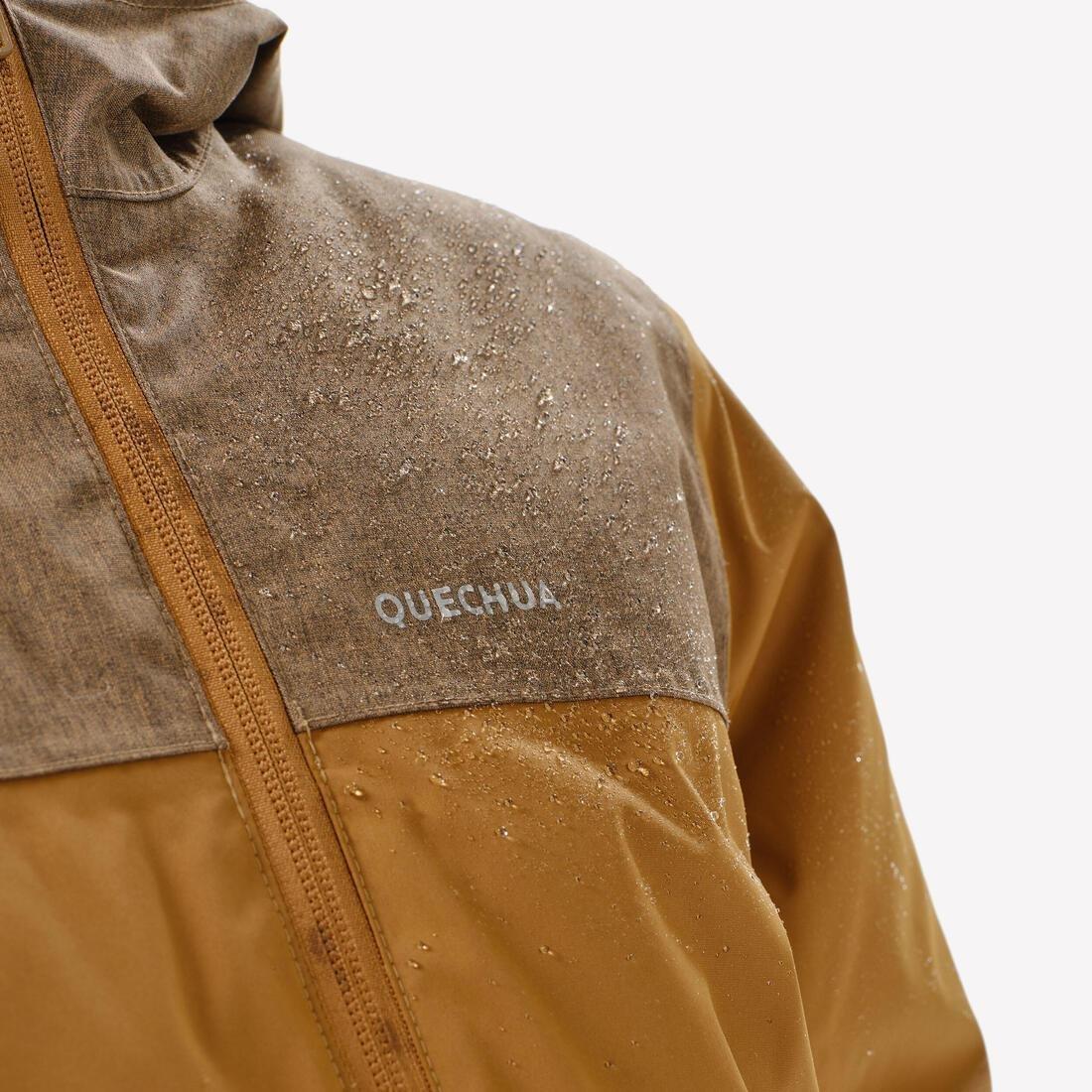MACCHIATO BROWN KIDS' WARM AND WATERPROOF WINTER HIKING JACKET - SH100 -3.5?�C - 7-15 YEARS, , large image number 10