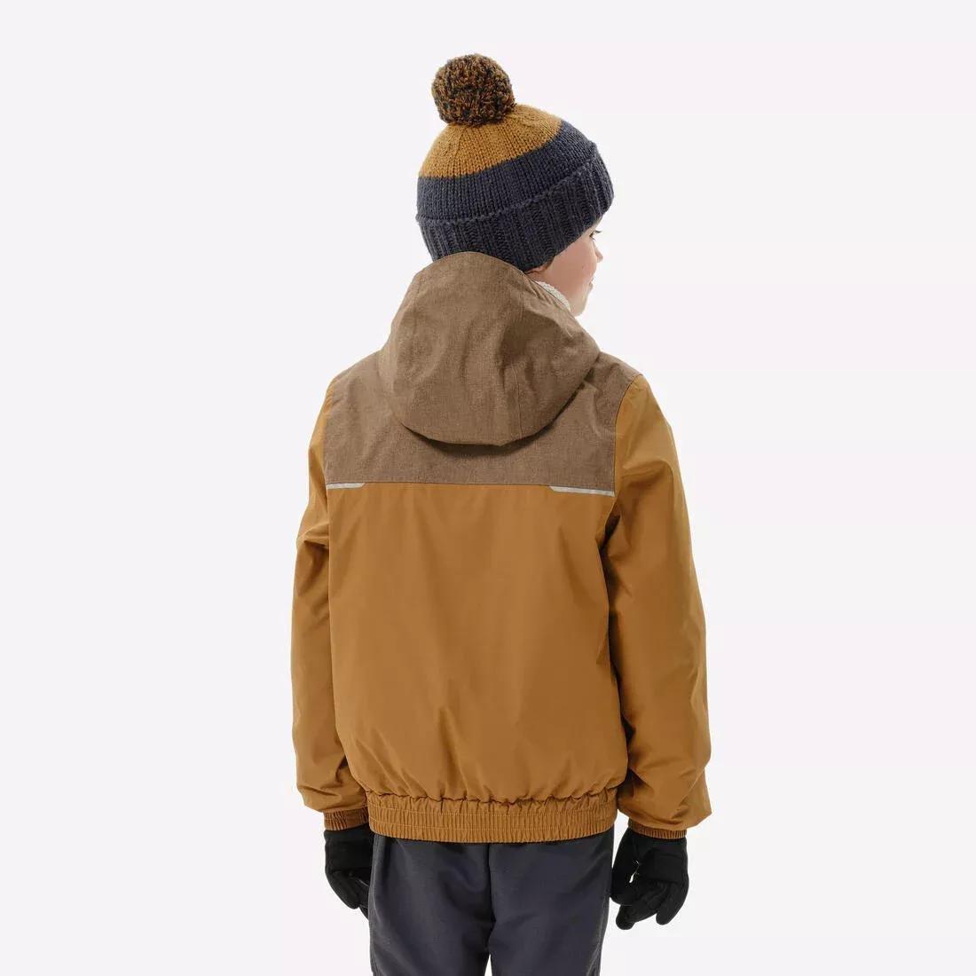 MACCHIATO BROWN KIDS' WARM AND WATERPROOF WINTER HIKING JACKET - SH100 -3.5?�C - 7-15 YEARS, , large image number 11
