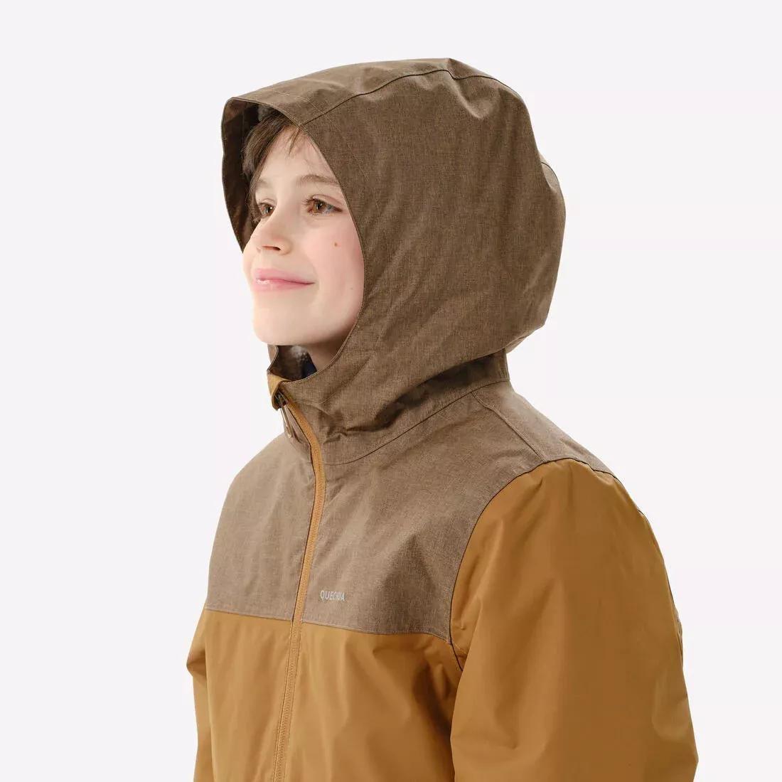 MACCHIATO BROWN KIDS' WARM AND WATERPROOF WINTER HIKING JACKET - SH100 -3.5?�C - 7-15 YEARS, , large image number 12