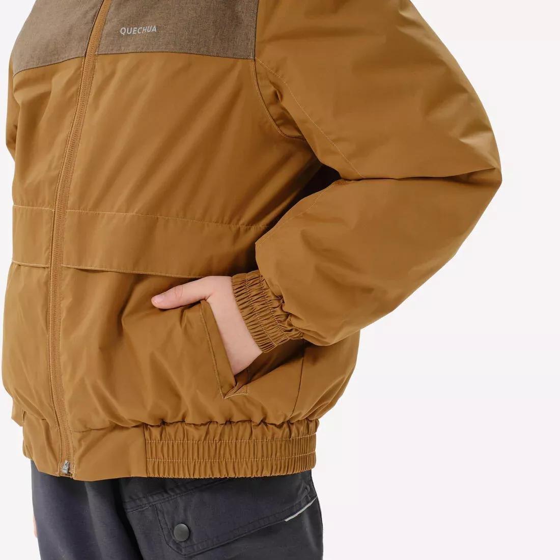 MACCHIATO BROWN KIDS' WARM AND WATERPROOF WINTER HIKING JACKET - SH100 -3.5?�C - 7-15 YEARS, , large image number 13