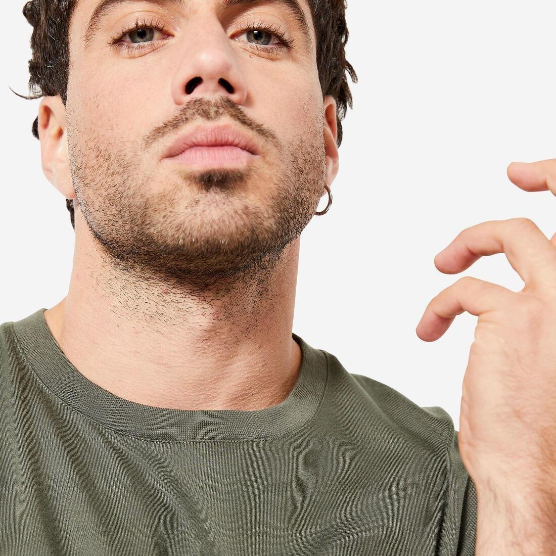 Men Regular Cotton Fitness T-Shirt, Black, No Color, large image number 5