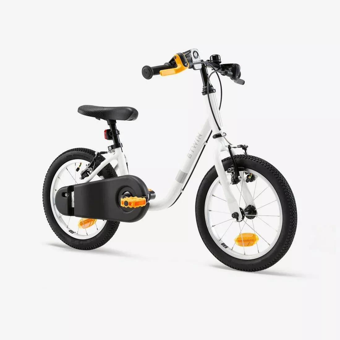 Kids Unisex 3-5 Years 14-Inch Bike - Discover 100, White, No Color, medium