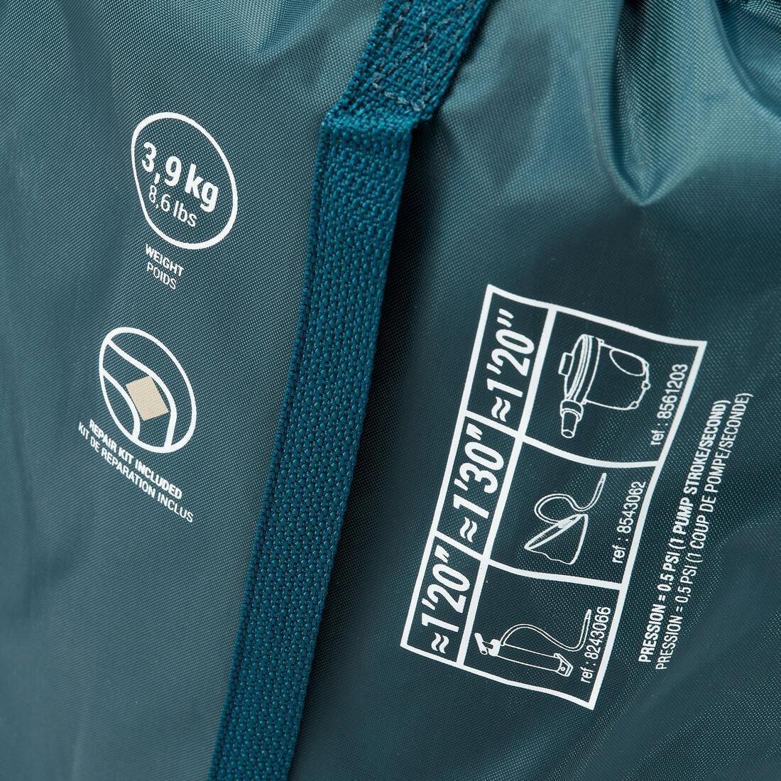 Inflatable 2-Person Camping Mattress - Air Comfort 200 X 120 Cm, Blue, No Color, large image number 7