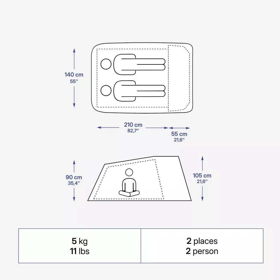 Instant 2-Person Camping Tent - 2 Seconds XL, Black, No Color, large image number 5