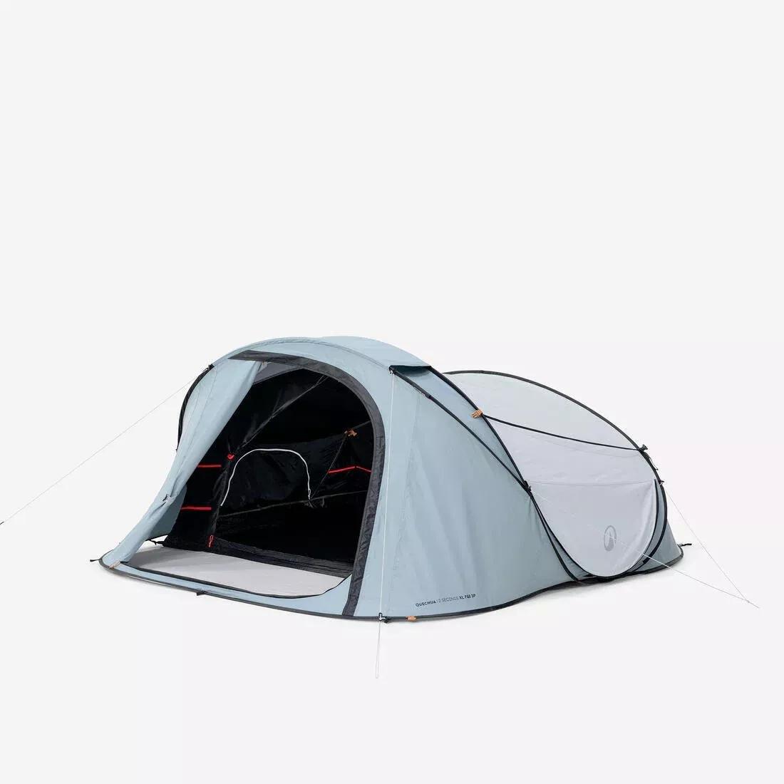 Instant 3-Person Camping Tent - 2 Seconds XL, Black, No Color, large image number 1
