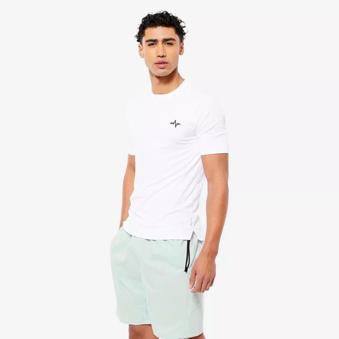 Men Fitness Breathable Essential Short-Sleeved Crew Neck T-Shirt, White, , large image number 0
