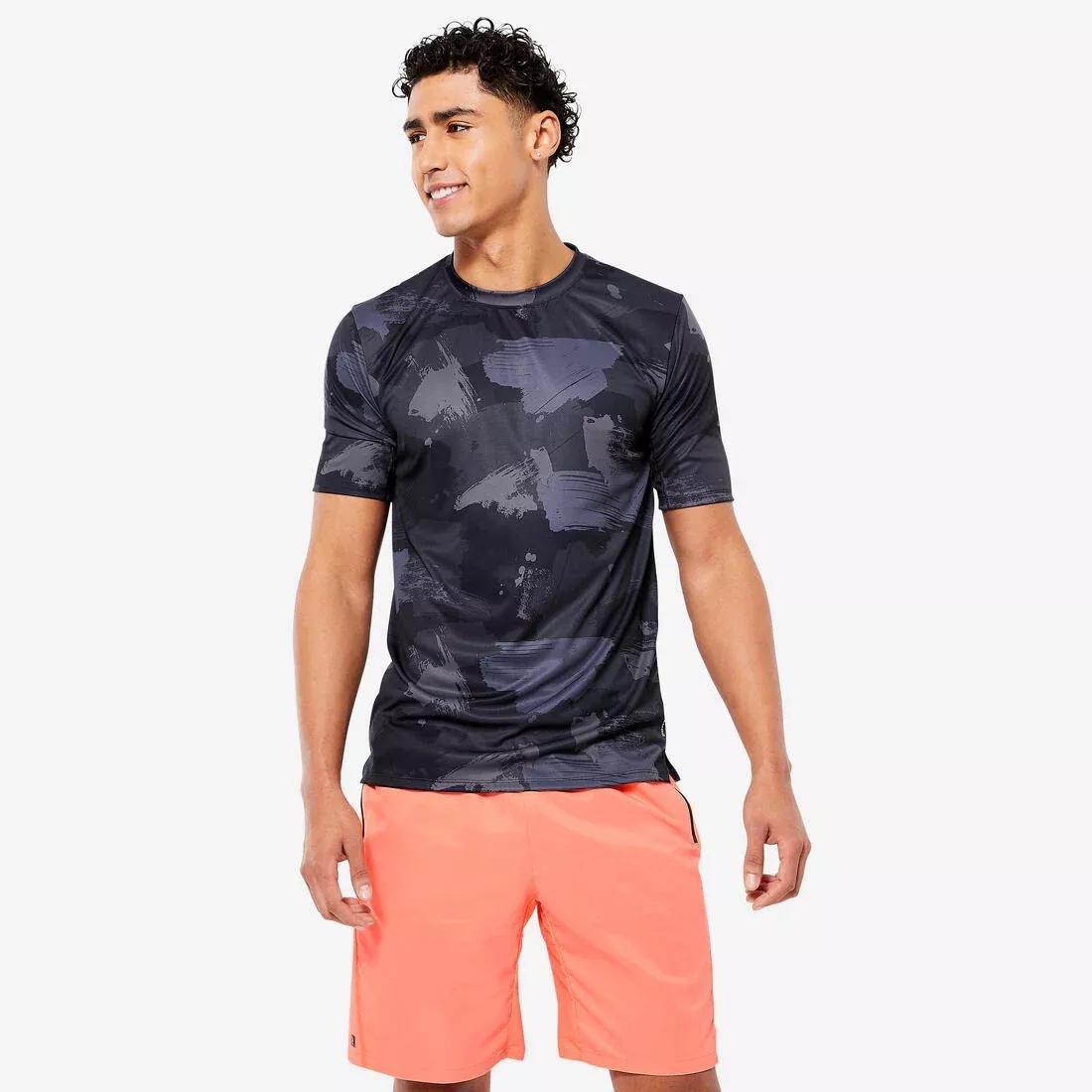 Men Fitness Breathable Essential Short-Sleeved Crew Neck T-Shirt, White, , large image number 1